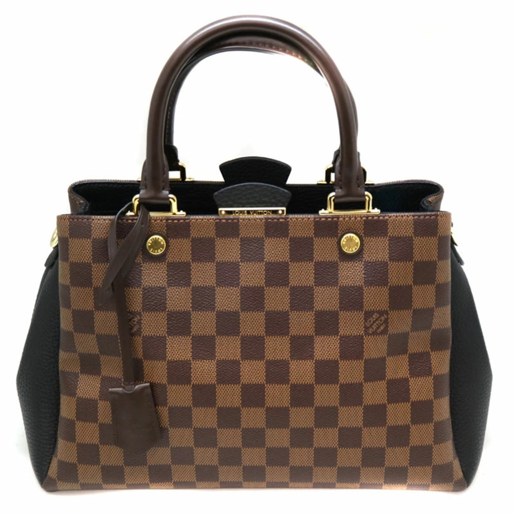 LOUIS VUITTON Brittany Bag Handbag Shoulder Taurillon Ebene Brown Noir Black